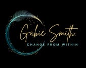 Feather Logo Design: Wellness Brand Template Canva (Editable)