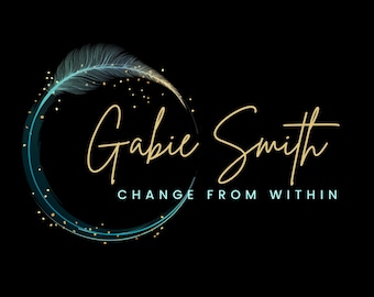 Feather Logo Design: Wellness Brand Template Canva (Editable)