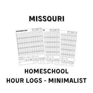 Missouri Homeschool Hour Log 2025-2026 - Minimalist