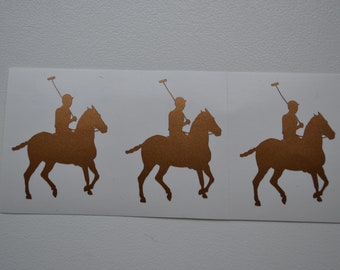 Set of 6 Polo player decal, polo horse decal stickers