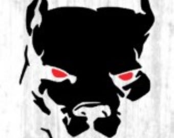 Pitbull Dog Head Decal – Car Sticker, Aggressive Pitbull Face, Dog Lover Gift, Vehicle Window Vinyl