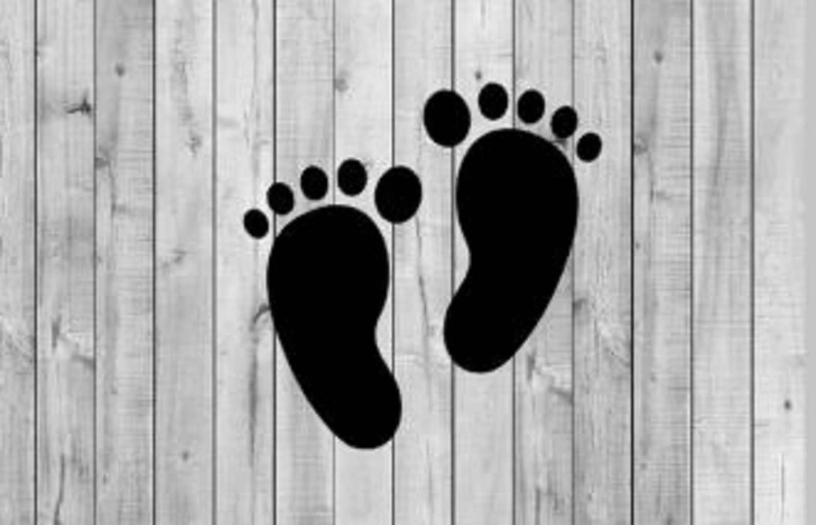 Set of 10 Pairs Baby Feet Vinyl Decals, Baby Feet Decals, Baby Feet