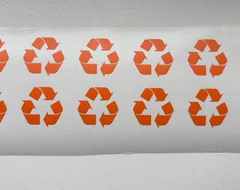 Set di 10 adesivi in vinile riciclato – Adesivi per cartelli di riciclaggio per imballaggi, agende, etichette e altro ancora
