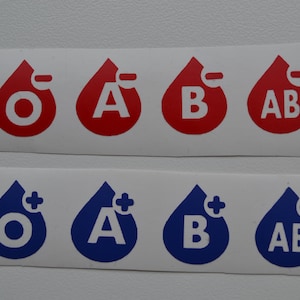 Bloody Type Decals, Blood Group Decals