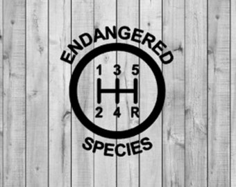 5 Speed Endangered Species Gear Shift Decal - 6 Speed Diagram - Manual Shift Car Stick Shift Manual transmission Car Decal Truck Decal