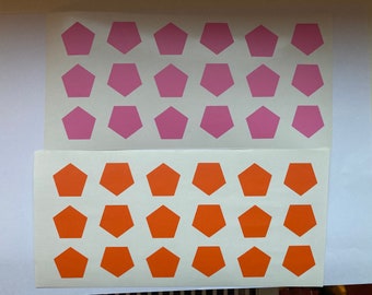 Pentagon Vinyl Wall Decals, Vinyl Wall Decals, Wall Sticker Decor, Geometric shape Decals, Car Window Bumper Sticker Shapes Art
