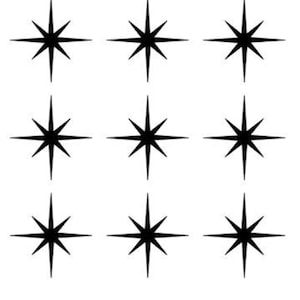 Set van 15 Star Stickers Decals, Vinyl Decal, Retro Starburst emblemen