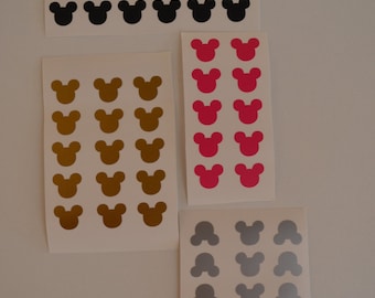 Set of 12 Small Mickey Mouse Vinyl Decals (0.5''-2.5'') – Stickers for Party Cups, Balloons & Favors