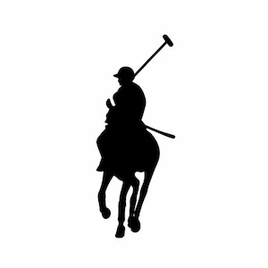 Polospeler vinylstickers – Set van 6 paard- en ruiterstickers, paardensportdecoratie