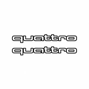 Può includere: Due adesivi identici con la parola quattro scritta in un carattere sans-serif arrotondato in minuscolo. Il testo è delineato in nero con un interno bianco, presentato come due linee orizzontali separate impilate verticalmente su sfondo bianco.