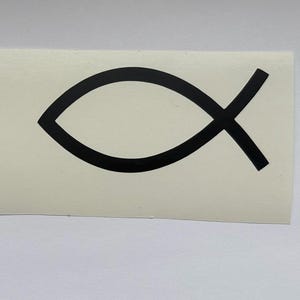 Set of 2 Fish Christian Symbol Vinyl Decal Sticker for Windows, Cars, Trucks, Vans, Motorbikes, Laptops, and More