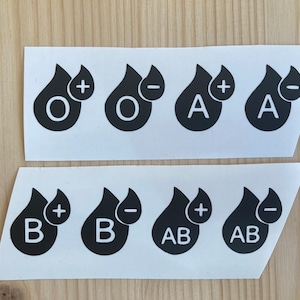 Bloody Type Decals, Blood Group Decals - Etsy