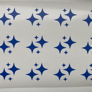 Set van 15 retro Starburst-vinylstickers - kleurrijke sterstickers voor creatief decoreren