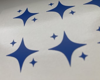 Set of 15 Retro Starburst Vinyl Decals - Colorful Star Stickers for Creative Crafting