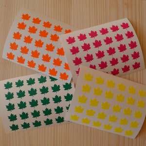 Set von 30 AhornBlatt Aufklebern, Kanada Vinyl Aufkleber, Ahorn Aufkleber, AhornBlatt Party Aufkleber, Blatt Party Cup Sticker, Floral Aufkleber
