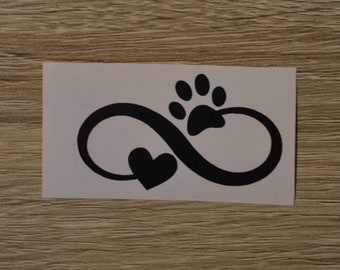 Infinity Paw Print Heart Vinyl Decal – Dapper Dog Creations