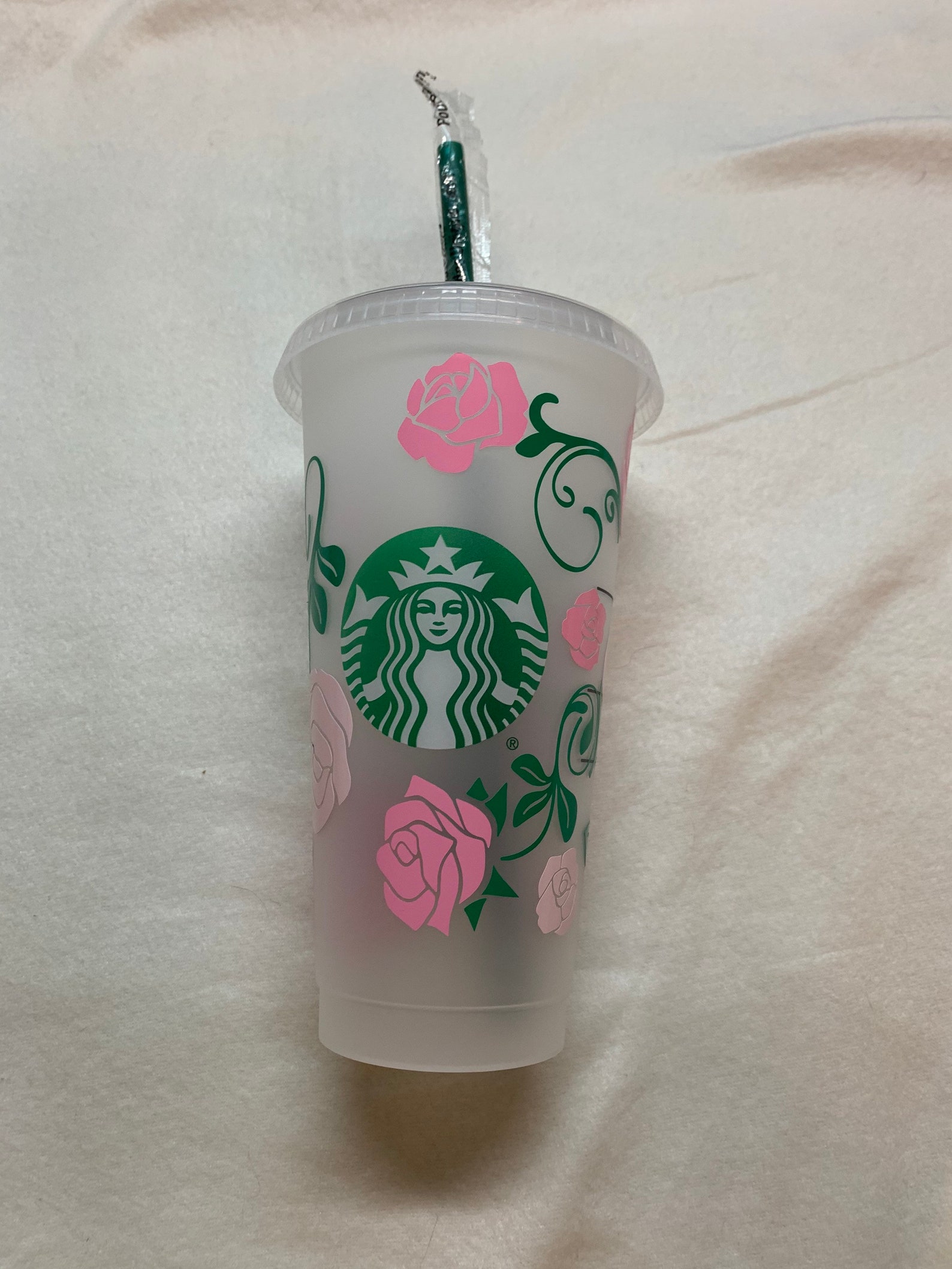 Reusable Starbucks Cup Rose Design Customizable Etsy
