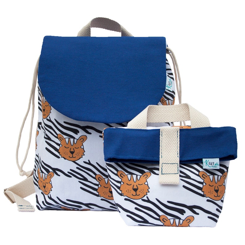 Little girls bag handmade with tigers design handbag for image 4
