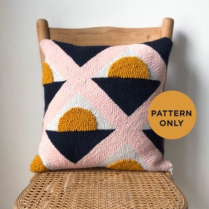 Punch Needle Pattern for Sunset Pillow - PATTERN ONLY - Instant Download Printable PDF