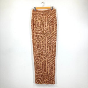 Copper Sequined Maxi Skirt River Island Rose Gild Modern Vintage Size UK 10 Etsy Ireland