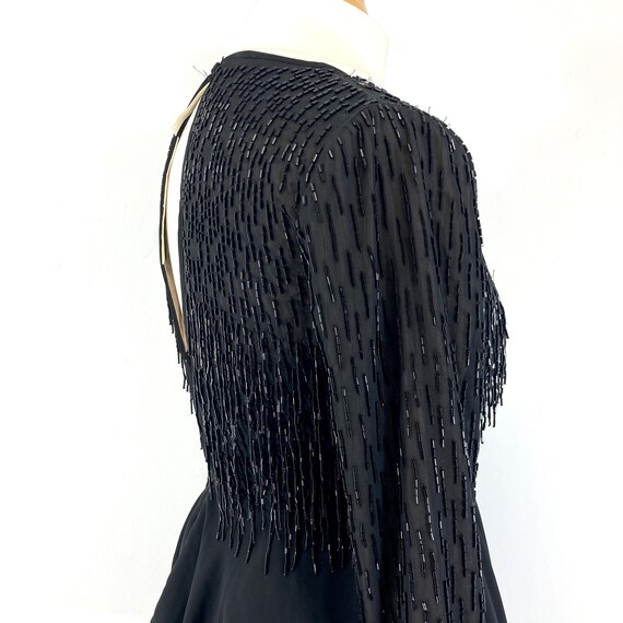 Beaded Tassel Midi Dress / Topshop / Black / Bead… - image 3