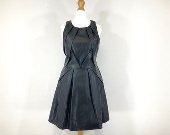 topshop black leather dress TOPSHOP Black Faux Leather Minidress Sz. 8