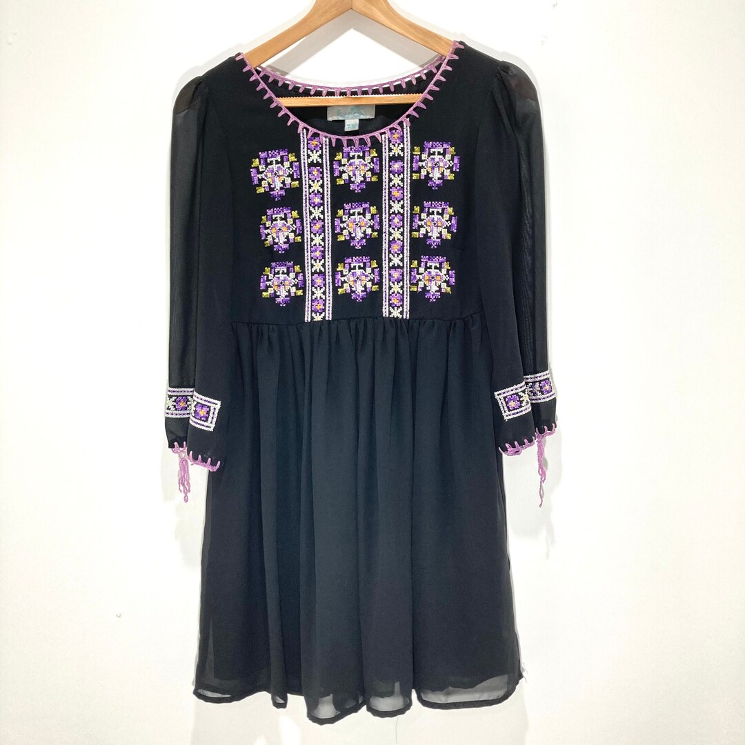 sachin and babi light blue dress Elegant Black Embroidered Maxi Dress for Women