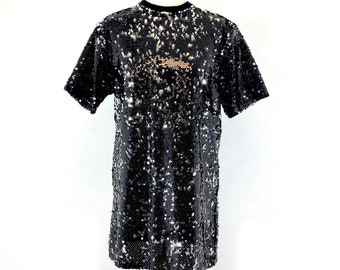 Sequinned Mini Dress / Fiorucci / Black / Sequins  / Y2K / Modern Vintage / Size S