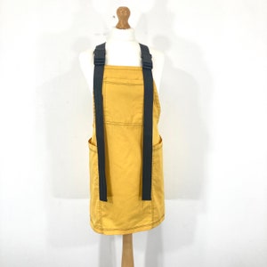 Utility Strap Dress / The Ragged Priest / Yellow / Black  / Collard / Modern Vintage / Unsized