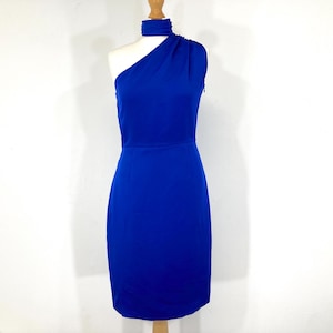 reiss royal blue dress Reiss Freya Twisted Turtleneck Midi Dress In Royal Blue - New With Tag