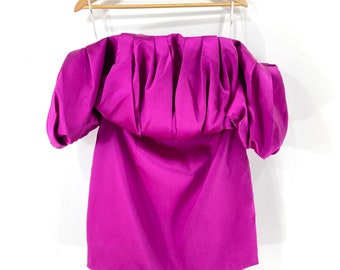Puffball Dress / ASOS / Pink / Fuchsia / Purple / Puffball Sleeve / Modern Vintage / Size 14 / EU 42