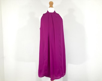 Sheer Trapeze Dress / Mango / Purple / Pink / Modern Vintage / Size XS