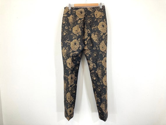 Floral Dress Trousers / Zara / Black / Gold / Modern Vintage / UK Small - Etsy Floral Dress Trousers / Zara / Black / Gold / Modern Vintage / UK Small - Etsy
