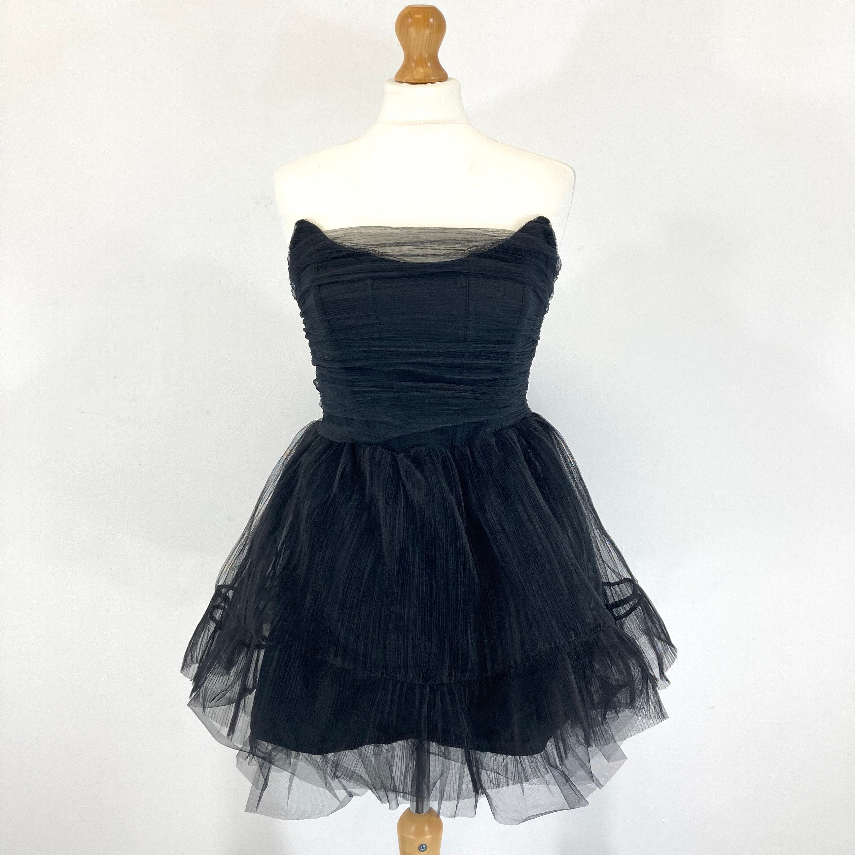 【関税込み】BEC + BRIDGE ブラック Marielle ミニドレス Tulle Mini Dress / Bershka / Black / Tulle / Strapless