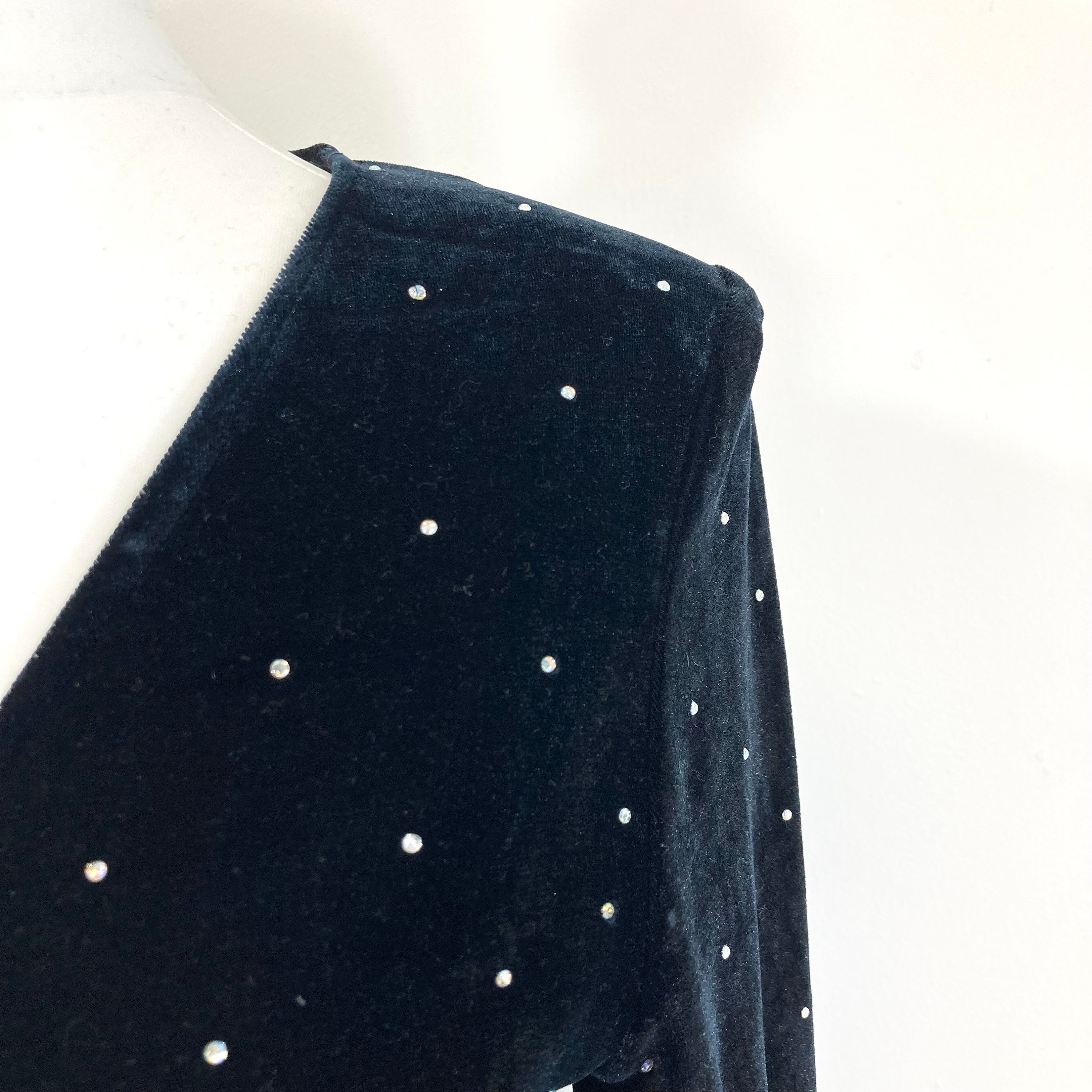 Rhinestone Velvet Dress / Zara / Blue / Beaded / Sequins / Modern Vintage / Size XS Rhinestone Velvet Dress / Zara / Blue / Beaded / Sequins / Modern Vintage / Size XS