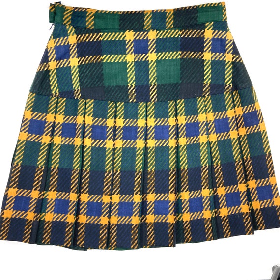 Checked Mini Skirt / Unbranded / Green / Yellow /… - image 2