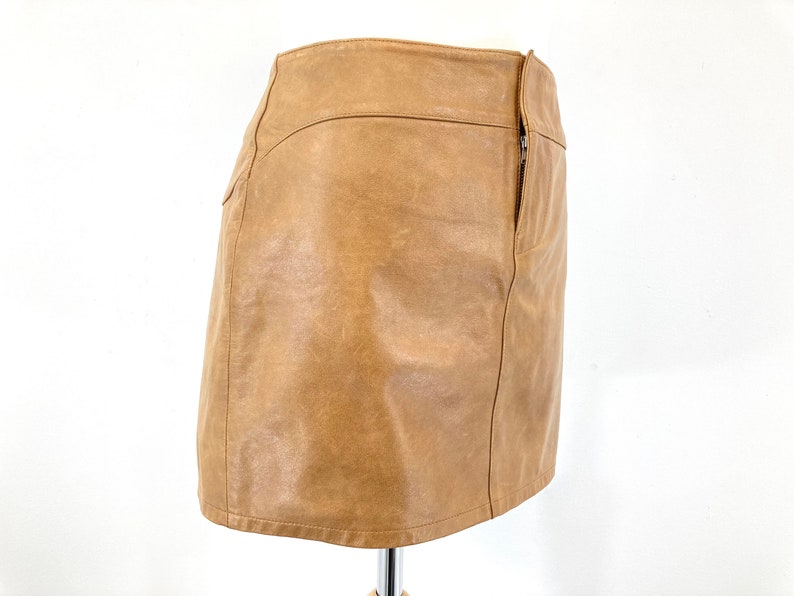 Minijupe en cuir véritable / Gap / Fauve / Marron / Vintage moderne / Taille US 4 image 7
