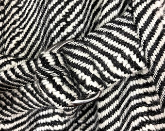 Jupe Midi Jaeger En Laine Noire, Coupe A, Taille 12 - Vintage Des Années 80/90
