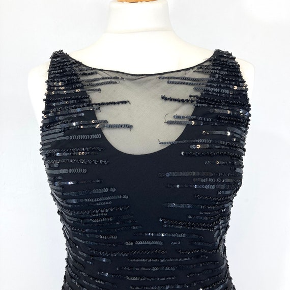 Sequinned Maxi Dress / Frank Usher / Black / Sequ… - image 4