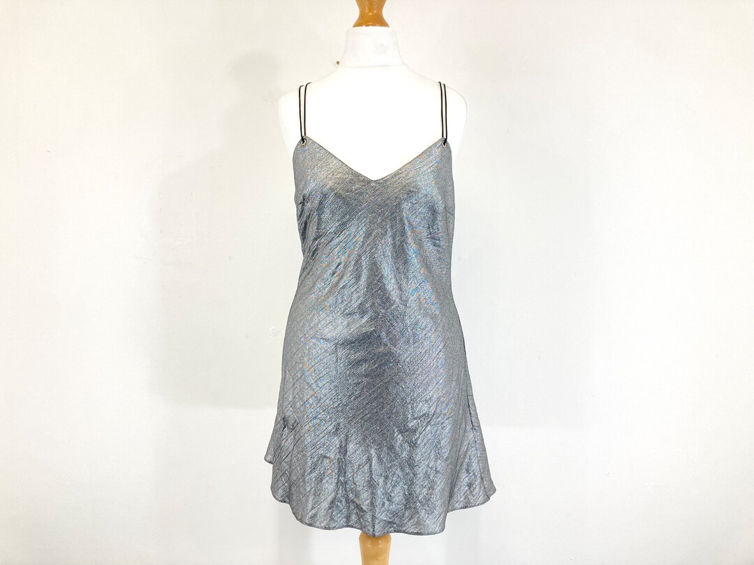 Robe dos nu Trouvailles Topshop Argenté Dos croisé Rétro