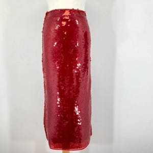 Sequined Maxi Skirt / M&S / Red / Modern Vintage / Size UK 8