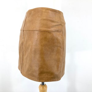 Minijupe en cuir véritable / Gap / Fauve / Marron / Vintage moderne / Taille US 4 image 8
