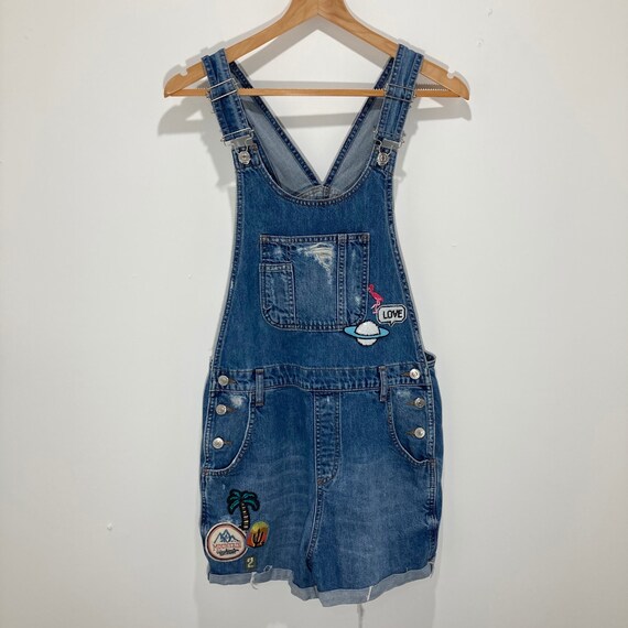 Topshop denim dungarees cheap