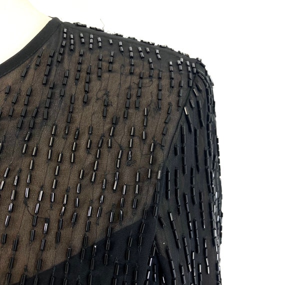 Beaded Tassel Midi Dress / Topshop / Black / Bead… - image 5