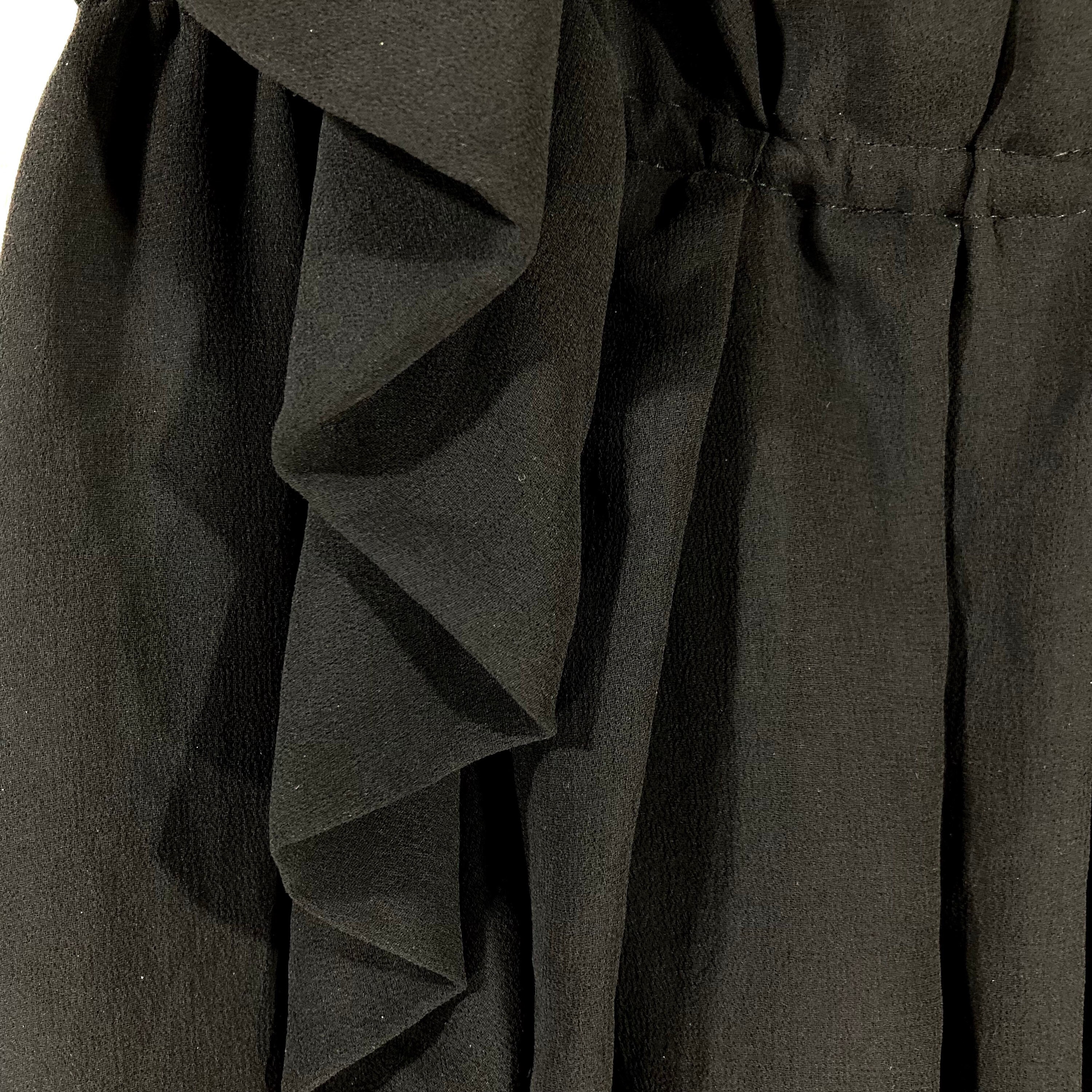 zara black one shoulder ruffle dress One Shoulder Dress / Zara / Black / Ruffled / Crape / Modern Vintage / Size XS