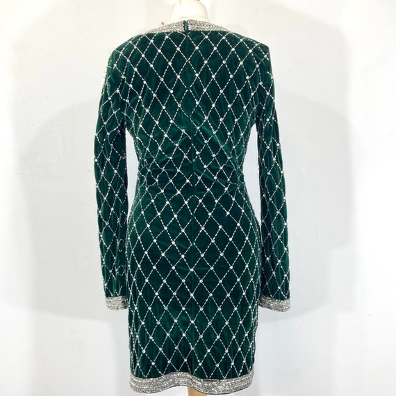 Beaded Velvet Dress / ASOS tall / Green / Beaded … - image 2