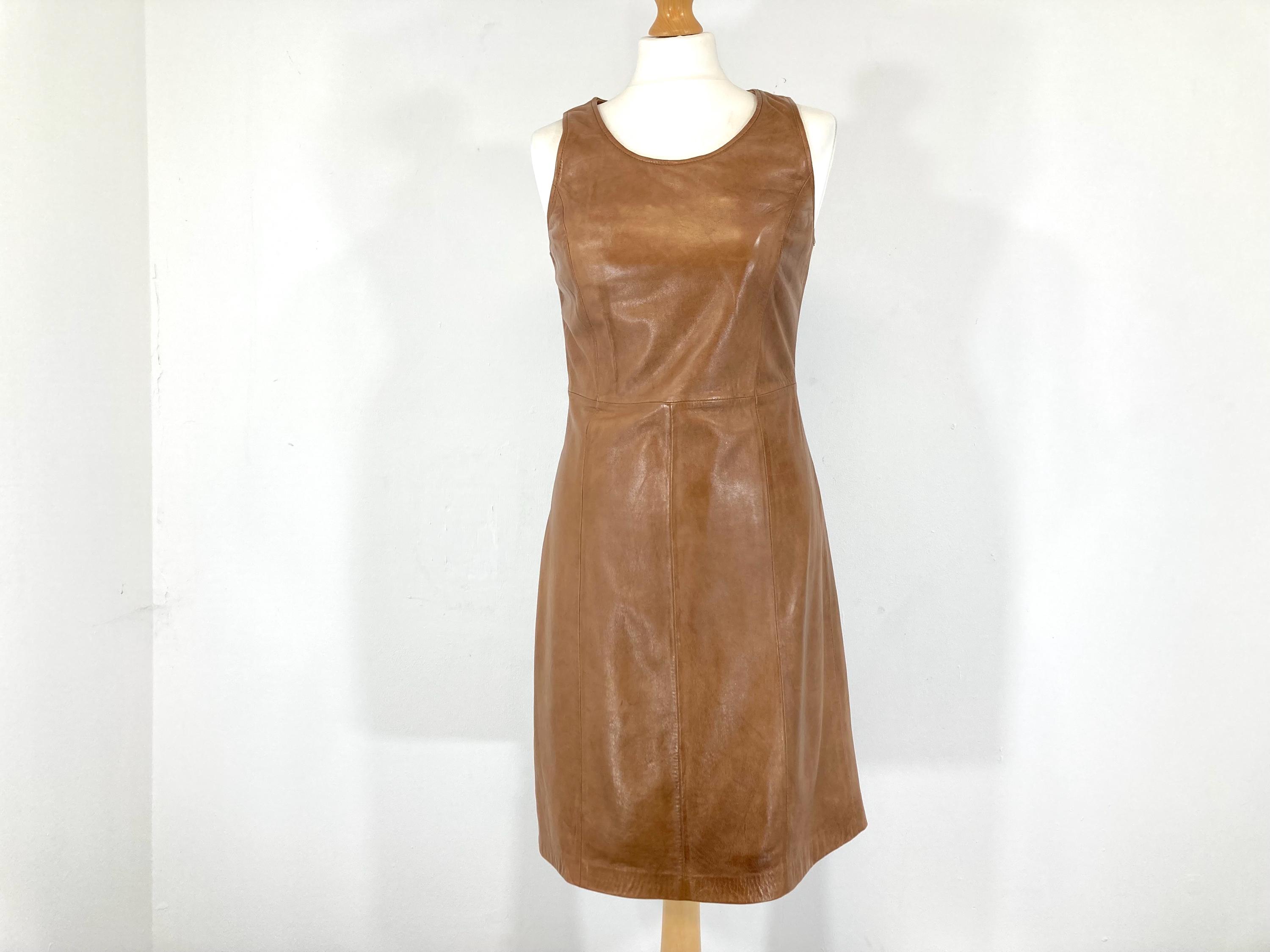 leather dress tan / Kaliko / Tan / Brown / Modern Vintage / Size UK 10 _okendo:syndication_key:CL135586337