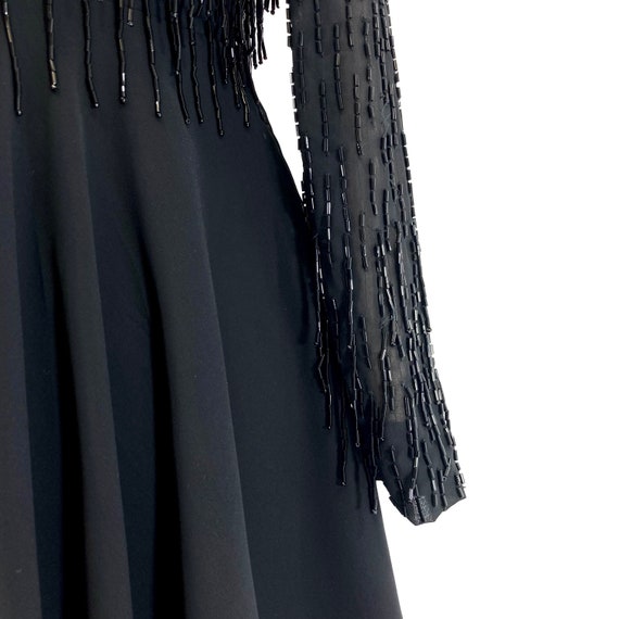 Beaded Tassel Midi Dress / Topshop / Black / Bead… - image 9