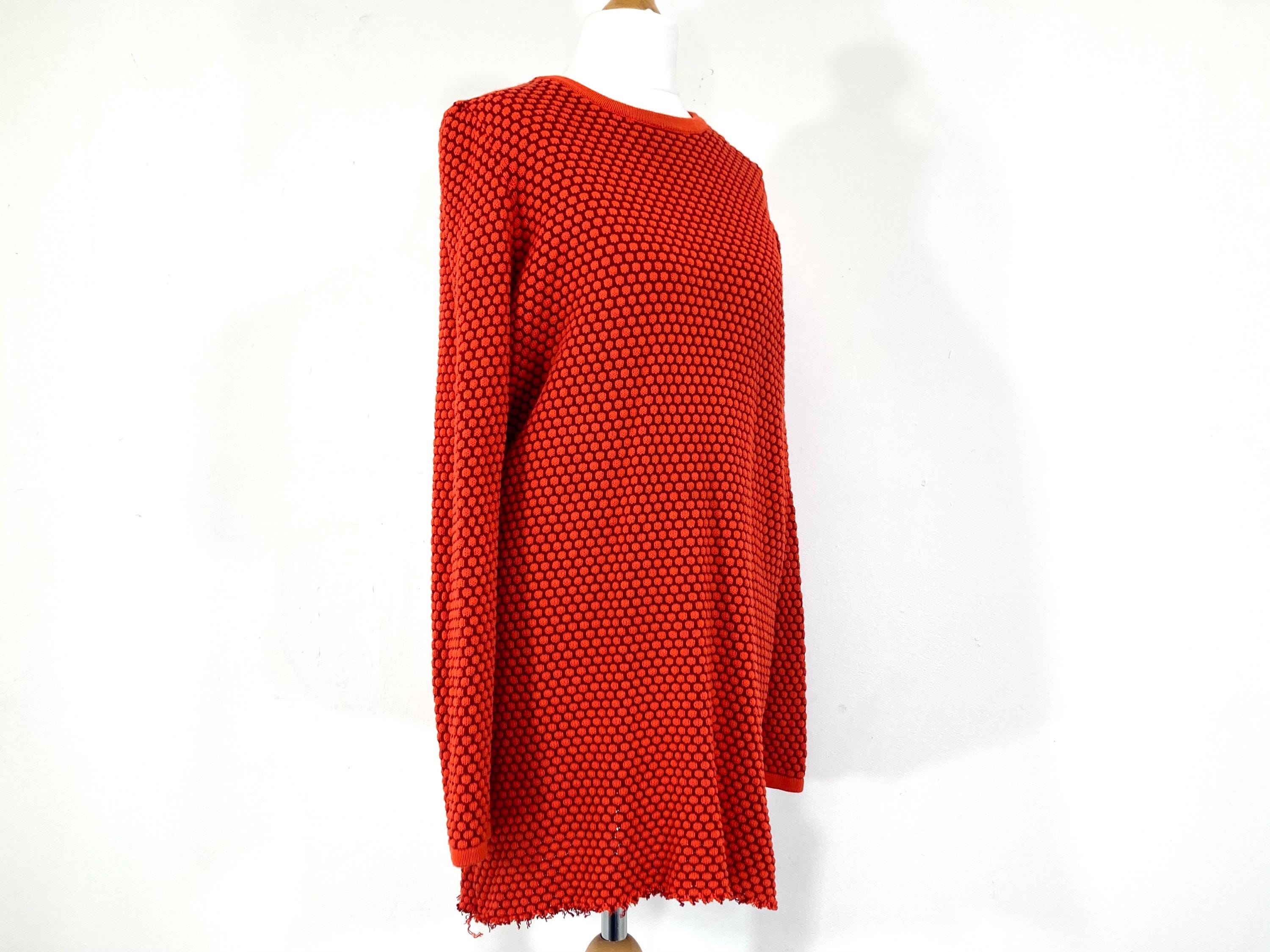 cos knitted midi dress / / Red / Knit / Textured Knit / Modern Vintage / Size S Hi-Lo Hem