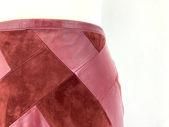 Leather Midi Skirt / Betty Jackson / Red / Leathe… - image 7